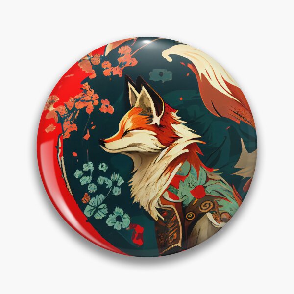 Artikelvorschau, Mystische japanische Rotfuchs-Grafik entworfen und verkauft von The-Dark-Art.