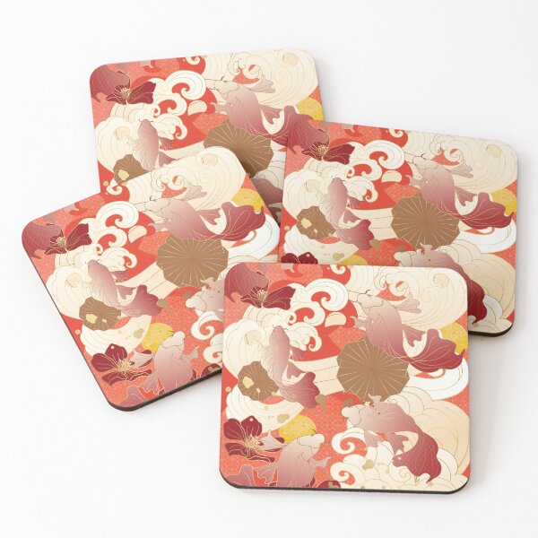 Aperçu de l'œuvre traditional classical auspicious cherry blossom wave goldfish créée et vendue par UnaWu533.