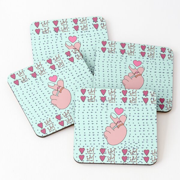 Item preview, Pretty Pink Hearts, turquoise blue designed and sold by Sshmorr.