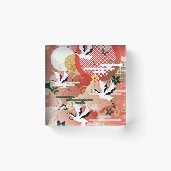 Item preview, ancient style traditional classical auspicious colorful cloud  crane  designed and sold by UnaWu533.