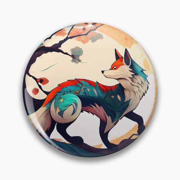 Artikelvorschau, Mystische japanische Rotfuchs-Grafik entworfen und verkauft von The-Dark-Art.