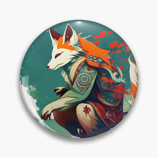 Artikelvorschau, Mystische japanische Rotfuchs-Grafik entworfen und verkauft von The-Dark-Art.