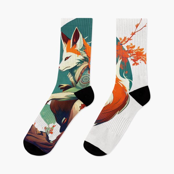 Artikelvorschau, Mystische japanische Rotfuchs-Grafik entworfen und verkauft von The-Dark-Art.