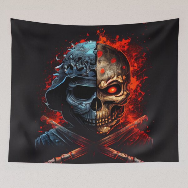 Item preview, Samurai warrior skull face designed and sold by MaryAnn84.