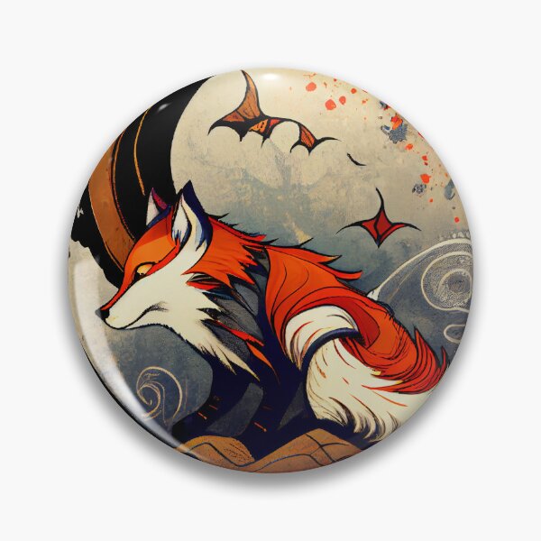 Artikelvorschau, Mystische japanische Rotfuchs-Grafik entworfen und verkauft von The-Dark-Art.