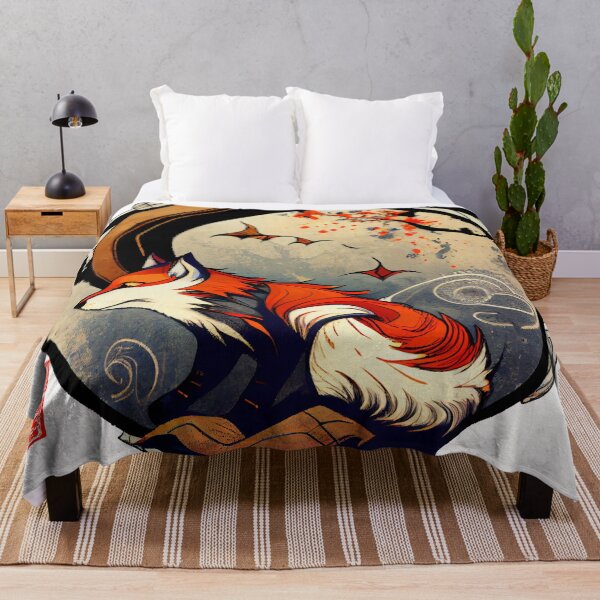 Artikelvorschau, Mystische japanische Rotfuchs-Grafik entworfen und verkauft von The-Dark-Art.