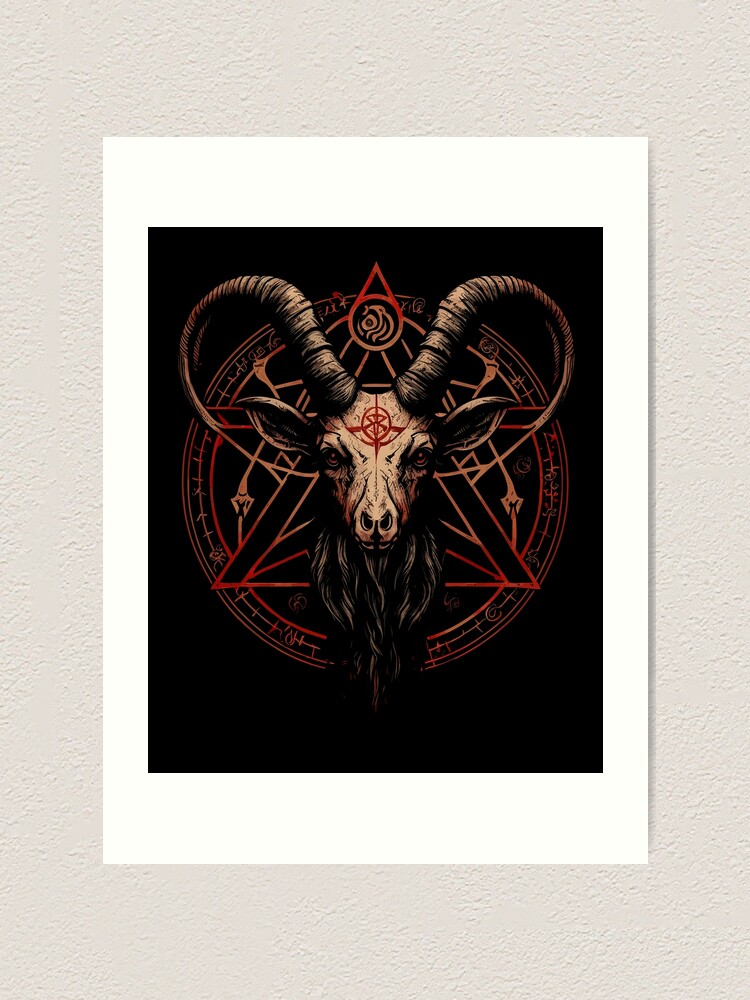 Satanic Witchcraft Occult, Baphomet Wall Painting