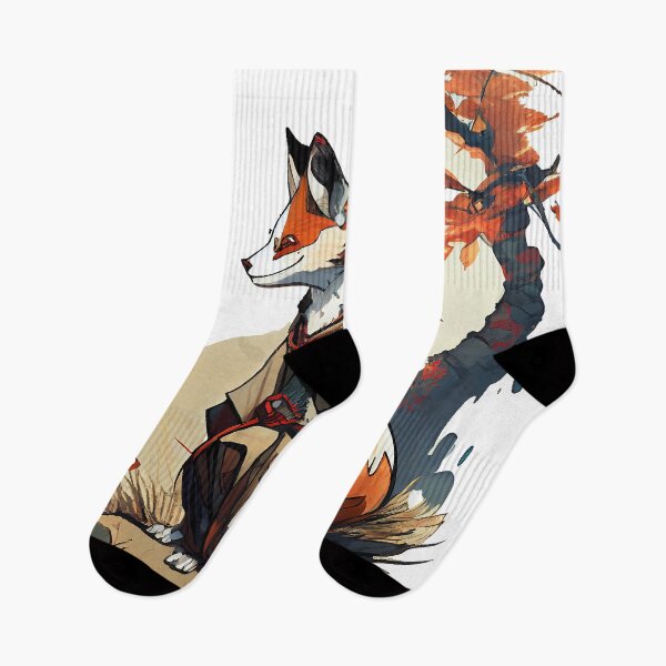 Artikelvorschau, Mystische japanische Rotfuchs-Grafik entworfen und verkauft von The-Dark-Art.