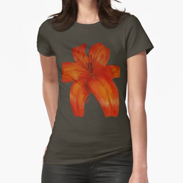 Orange Lily Fitted T-Shirt