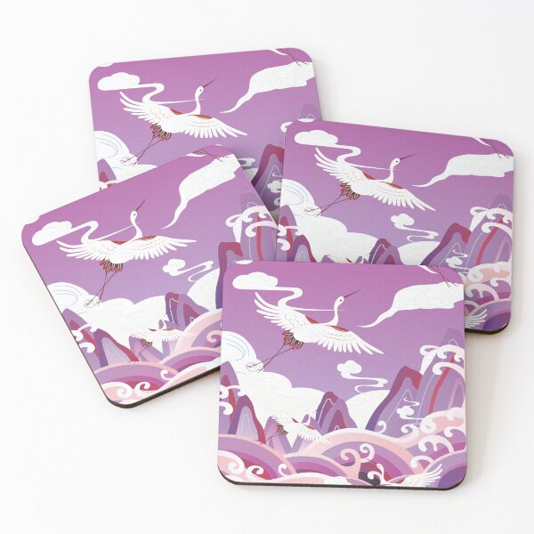 Item preview, auspicious sea waves alpine auspicious clouds crane  designed and sold by UnaWu533.
