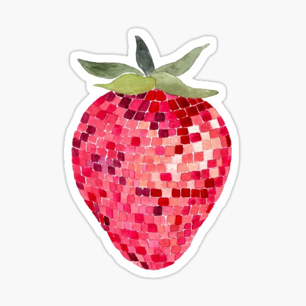 Disco Ball Strawberry Sticker