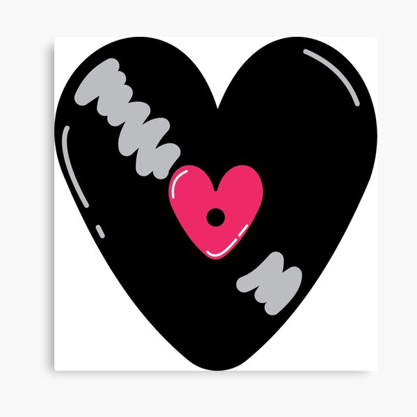 I Love Vinyl - Heart-Shaped Vinyl Canvas Print for Sale by serpentsky17