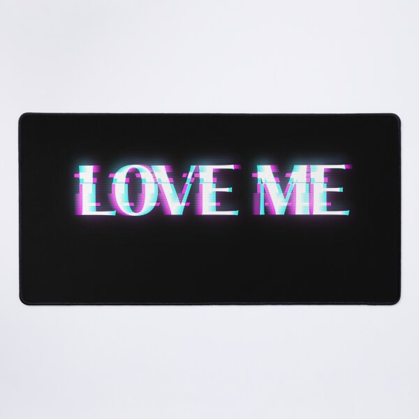 Item preview, Love Me - Glitchy Pink and Blue Quote designed and sold by StereoColors.