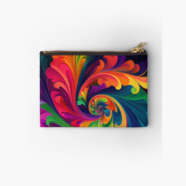 Item preview, Rainbow Impressionist Swirling Floral Pattern Digital Painting designed and sold by CodeAndColors.