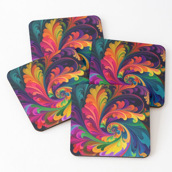 Item preview, Rainbow Impressionist Swirling Floral Pattern Digital Painting designed and sold by CodeAndColors.