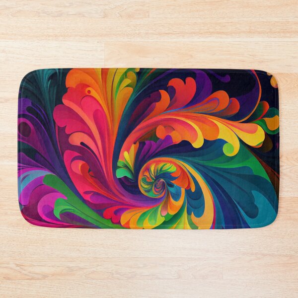 Item preview, Rainbow Impressionist Swirling Floral Pattern Digital Painting designed and sold by CodeAndColors.