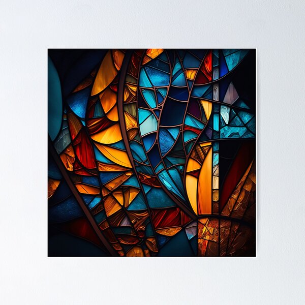 Stained Glass Sunset Beautiful Design Poster for Sale by Remix Rick