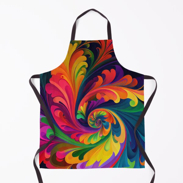 Item preview, Rainbow Impressionist Swirling Floral Pattern Digital Painting designed and sold by CodeAndColors.