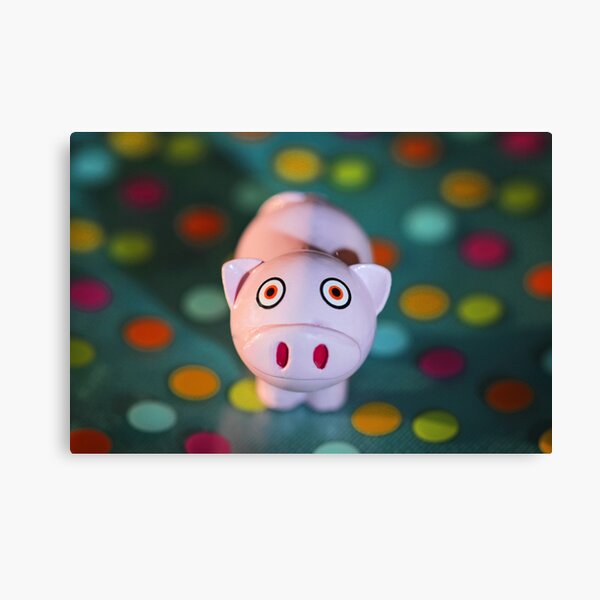 Polka Dot Pig Canvas Print
