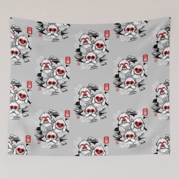Item preview, three wise monkeys japanese designed and sold by NemiMakeit.