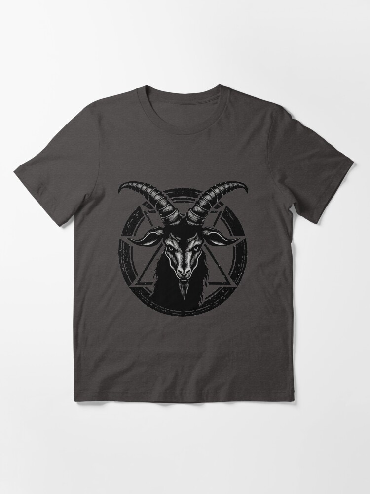 Darkside Pentagram Baphomet Glow In The Dark Occult Horror Halloween Men's Black Cotton Short Sleeve T-Shirt - Foto 2