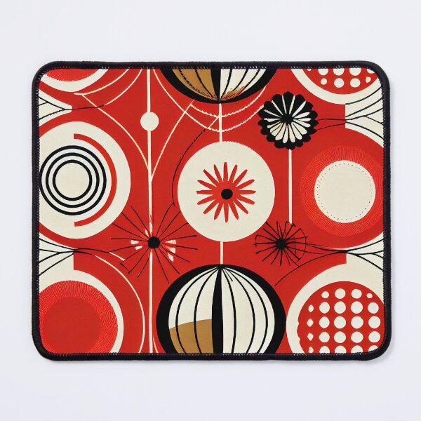 Item preview, Red Midcentury Modern Pattern Digital Painting designed and sold by CodeAndColors.