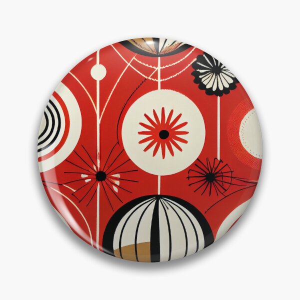Artikelvorschau, Red Midcentury Modern Pattern Digital Painting entworfen und verkauft von CodeAndColors.