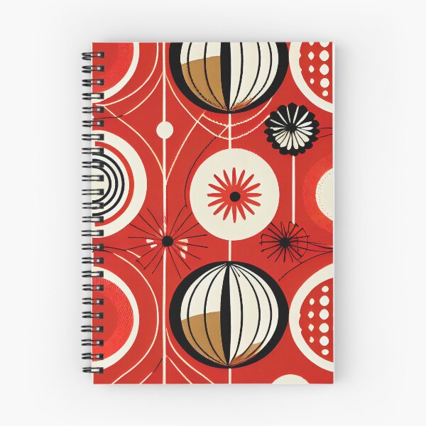 Item preview, Red Midcentury Modern Pattern Digital Painting designed and sold by CodeAndColors.