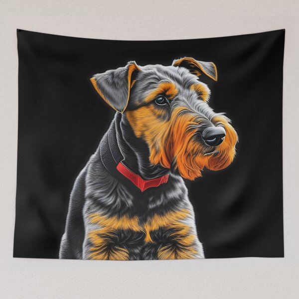 Item preview, Airedale Terrier, charcoal drawing, Ai Generated Art  designed and sold by ACC .