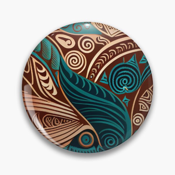 Artikelvorschau, Clay Calming Pacific Islander Pattern Digital Painting entworfen und verkauft von CodeAndColors.