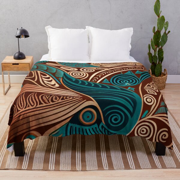 Aperçu de l'œuvre Clay Calming Pacific Islander Pattern Digital Painting créée et vendue par CodeAndColors.