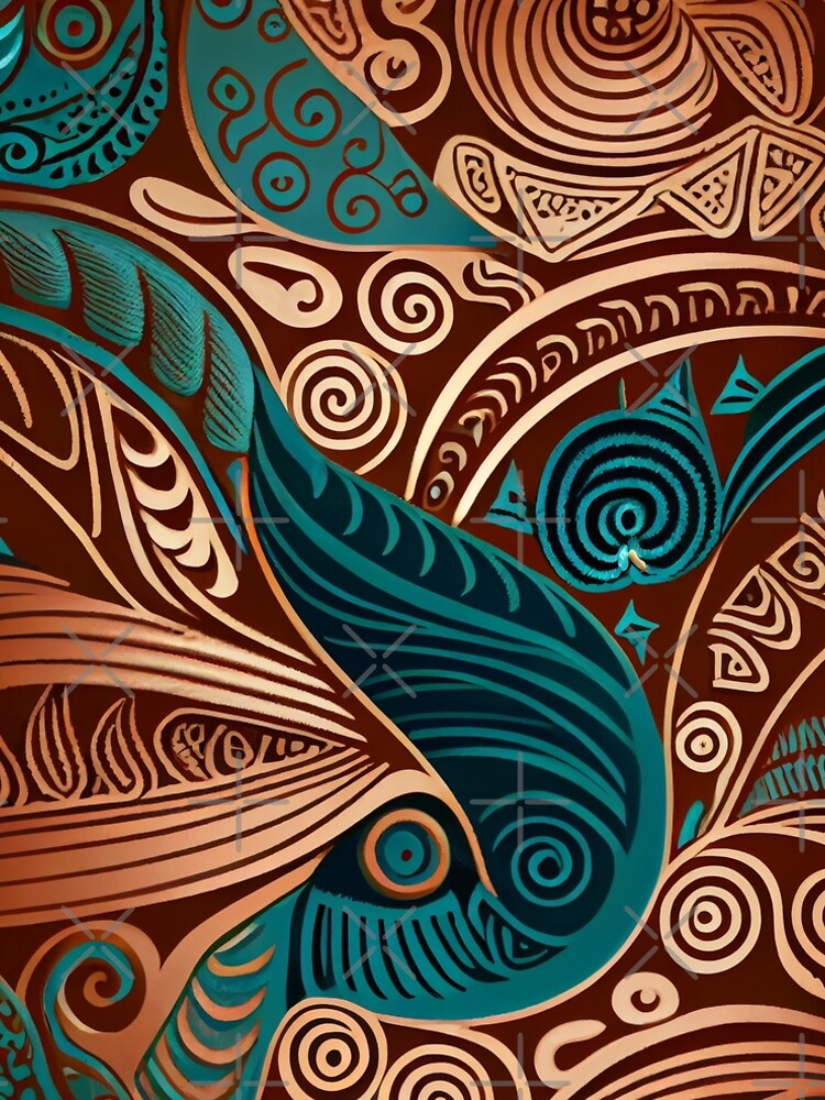 Aperçu 5 sur 5. Robe trapèze avec l'œuvre Clay Calming Pacific Islander Pattern Digital Painting créée et vendue par CodeAndColors.