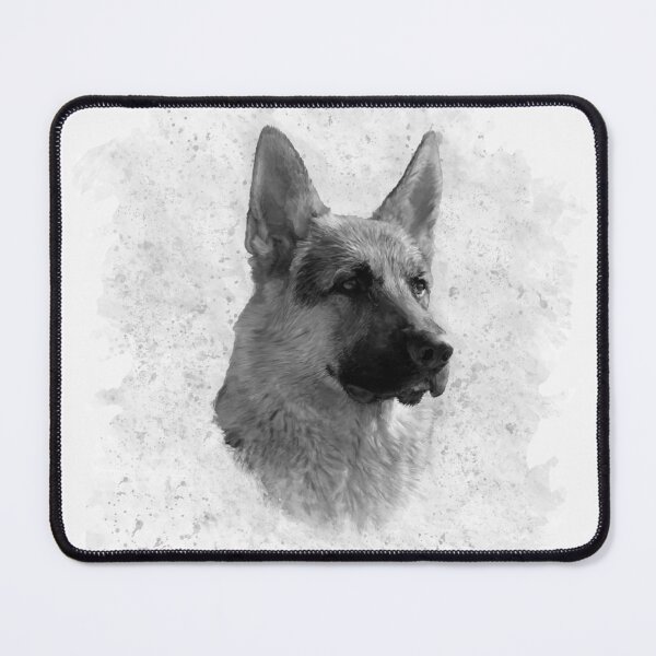 Item preview, Handsome German Shepherd Dog Art Black & White designed and sold by TrendyArtPrints.