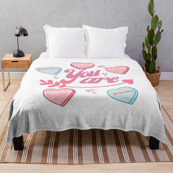 Item preview, You Are Enough, Loved, Worthy, capable, strong,Candy Heart t-shirt Valentines Day tee Comfort Colors Valentines Shirt for teachers designed and sold by Morja2015.