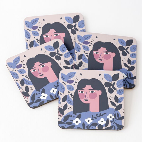 Item preview, shy girl surrounded by flowers. designed and sold by ezps.