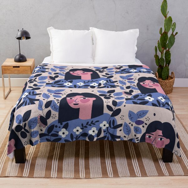 Item preview, shy girl surrounded by flowers. designed and sold by ezps.