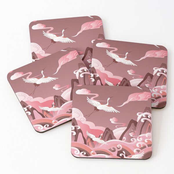 Item preview, sea waves alpine auspicious clouds crane  designed and sold by UnaWu533.