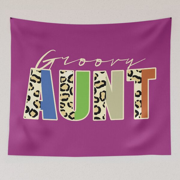 Item preview, Groovy Aunt Leopard Print Text Retro Family Quote designed and sold by CRHPOD20.