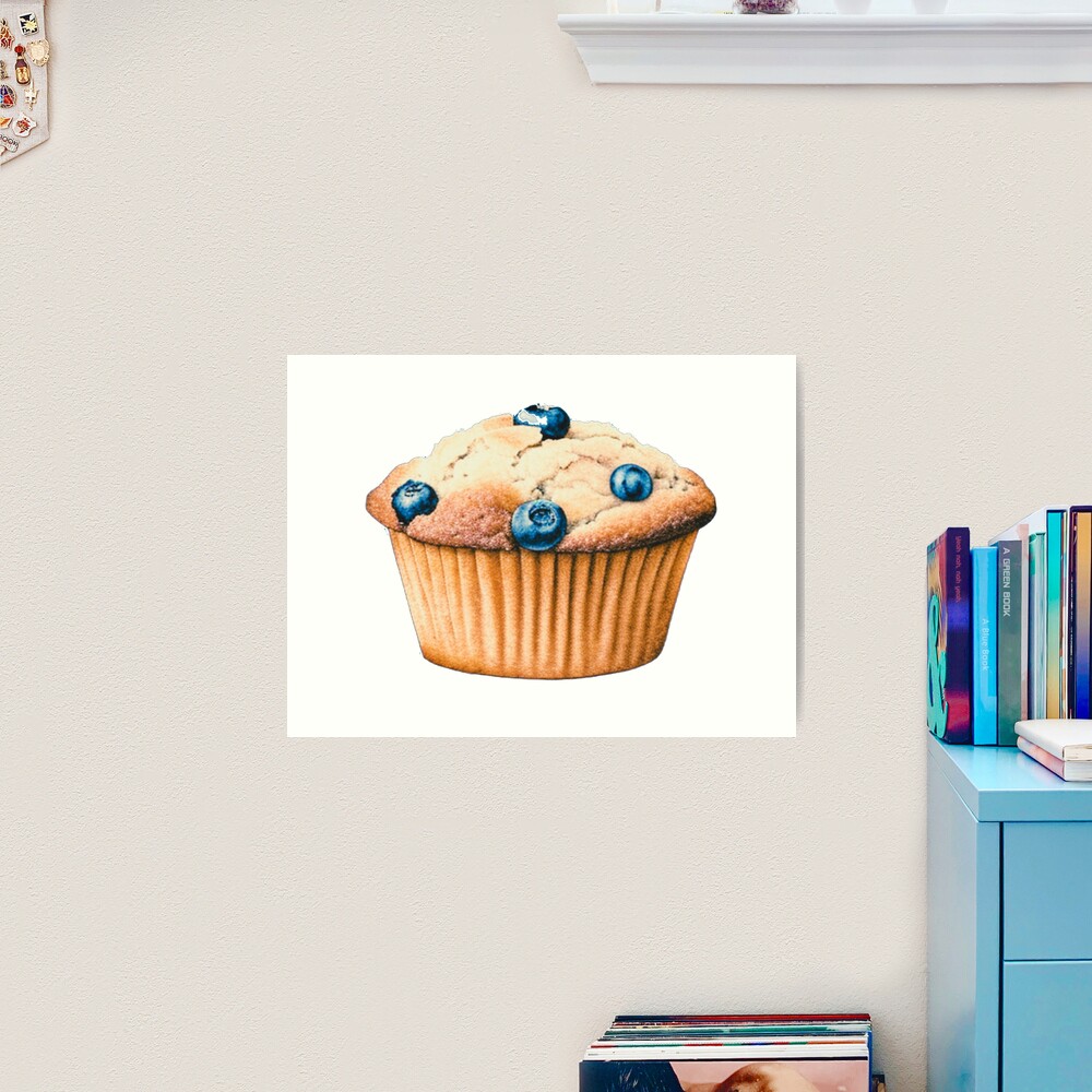 Retro-style blueberry muffin