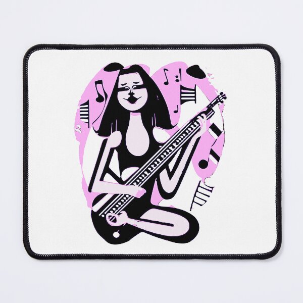 Item preview, "Electric Guitarist with Pink Waves of Music" designed and sold by FunnyShopGirl.