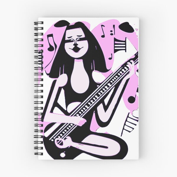 Item preview,  "Electric Guitarist with Pink Waves of Music" designed and sold by FunnyShopGirl.