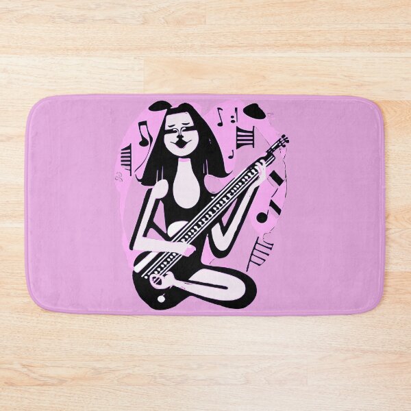 Item preview,  "Electric Guitarist with Pink Waves of Music" designed and sold by FunnyShopGirl.