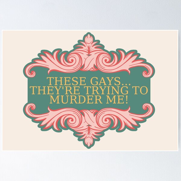 Item preview, The White Lotus Tanya Quote "These Gays" Print in Green & Peach designed and sold by greatkatescott.