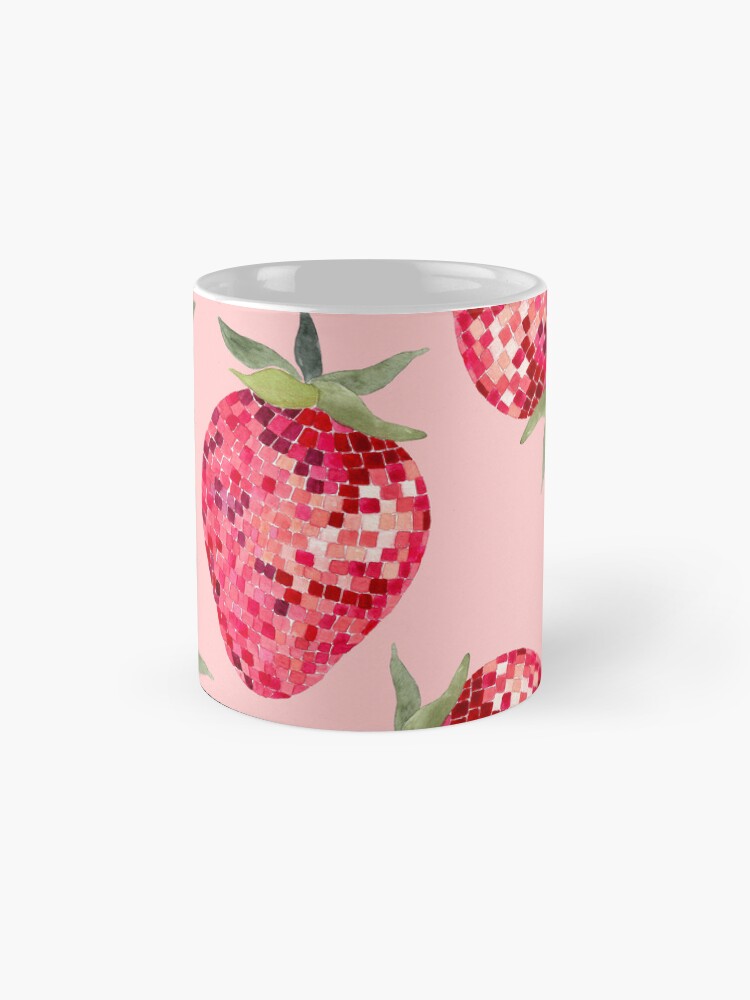 Thumbnail 4 of 6, Coffee Mug, Disco Ball Strawberry designed and sold by papierquarell.