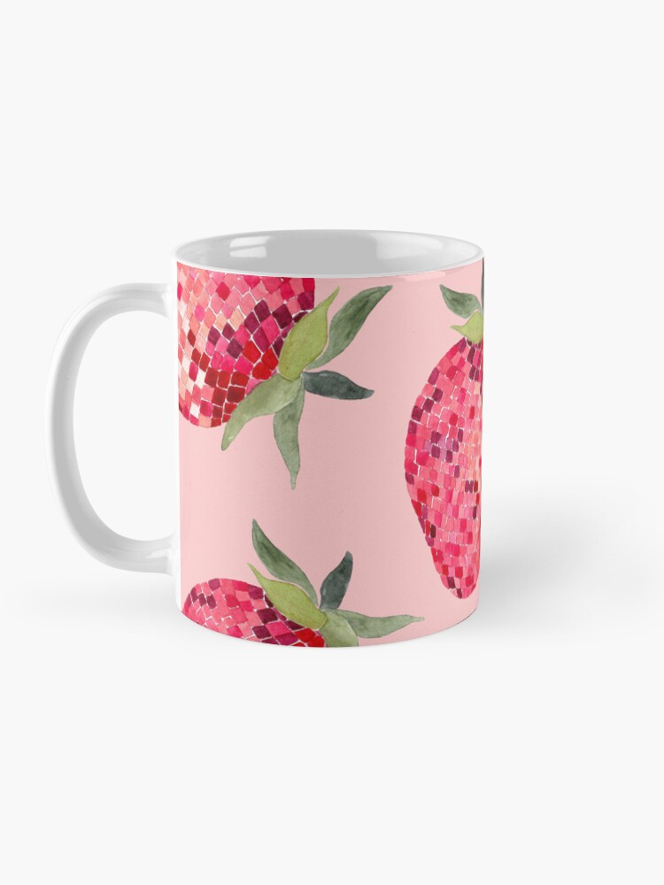 Thumbnail 3 of 6, Coffee Mug, Disco Ball Strawberry designed and sold by papierquarell.