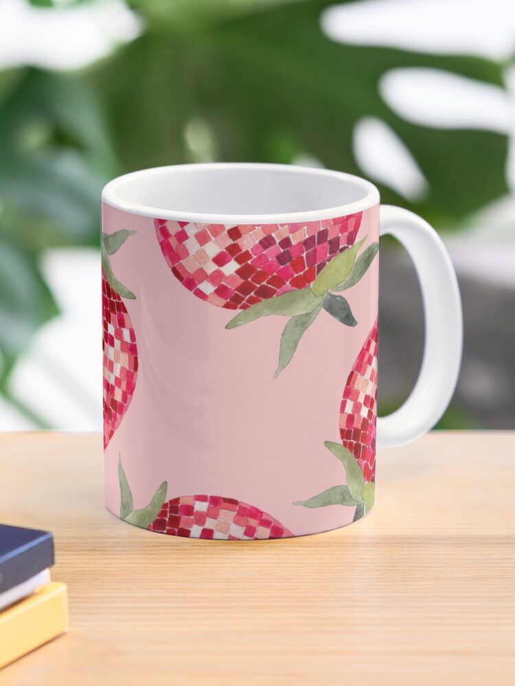 Thumbnail 1 of 6, Coffee Mug, Disco Ball Strawberry designed and sold by papierquarell.