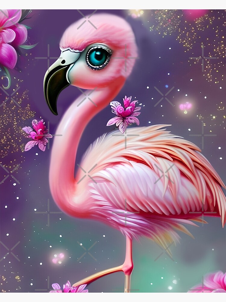 Cute flamingo Art Print
