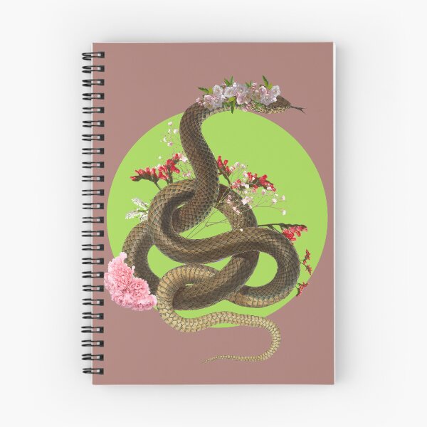 Item preview, Snake with pink and red flowers designed and sold by GHANLUES.