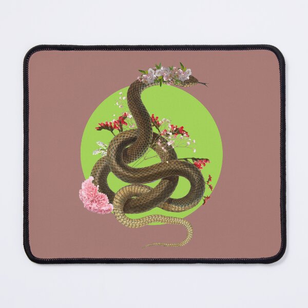 Item preview, Snake with pink and red flowers designed and sold by GHANLUES.