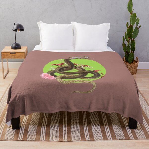 Item preview, Snake with pink and red flowers designed and sold by GHANLUES.
